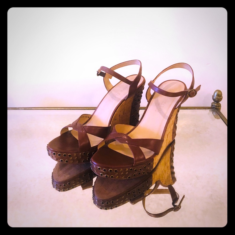 Anne Klein Platform Wedges. Cool details!